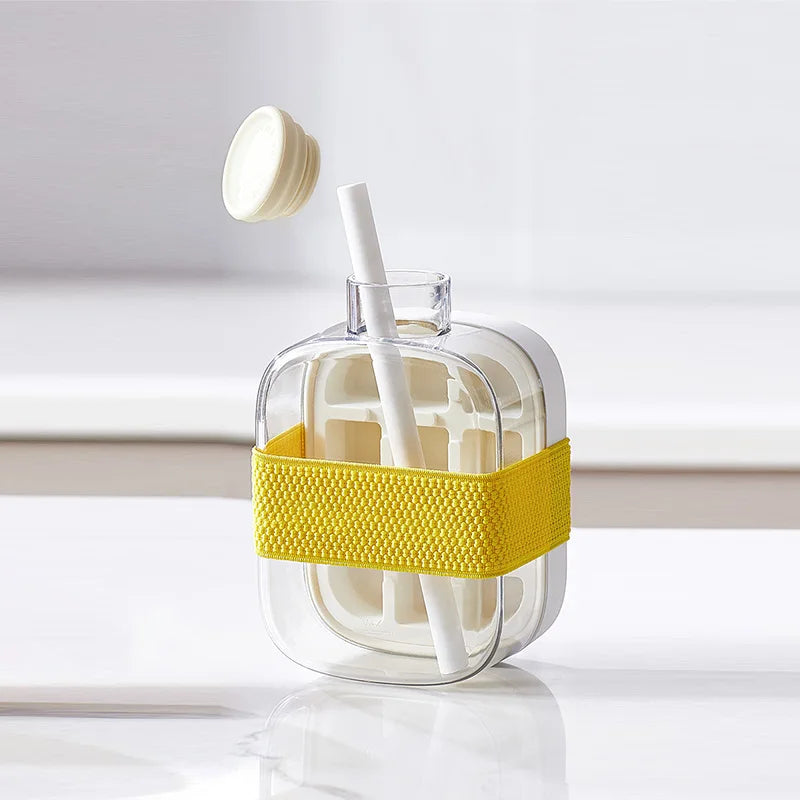 Ice Tray Ice Cube Mold Press Ice Maker With Lid 2-in-1 Ice Cube Bottle