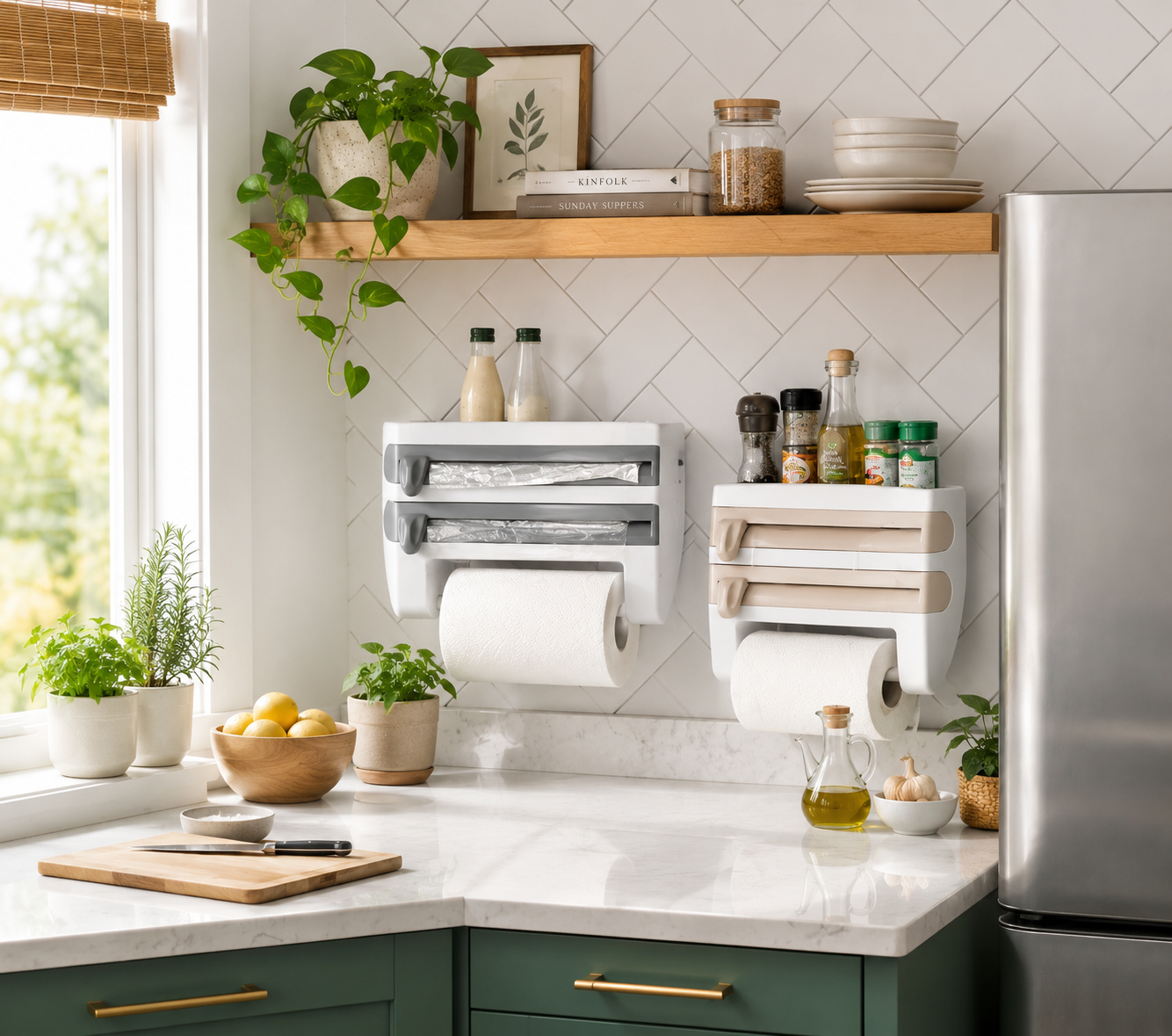 4-In-1 Kitchen Roll Holder Dispenser.